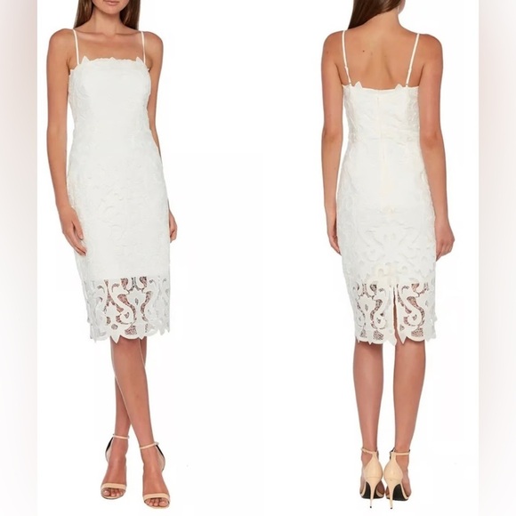 Bardot Dresses & Skirts - Lace Sheath Dress in White Size 12/XL Elegant Winter Soft Luxury Quiet Luxury
